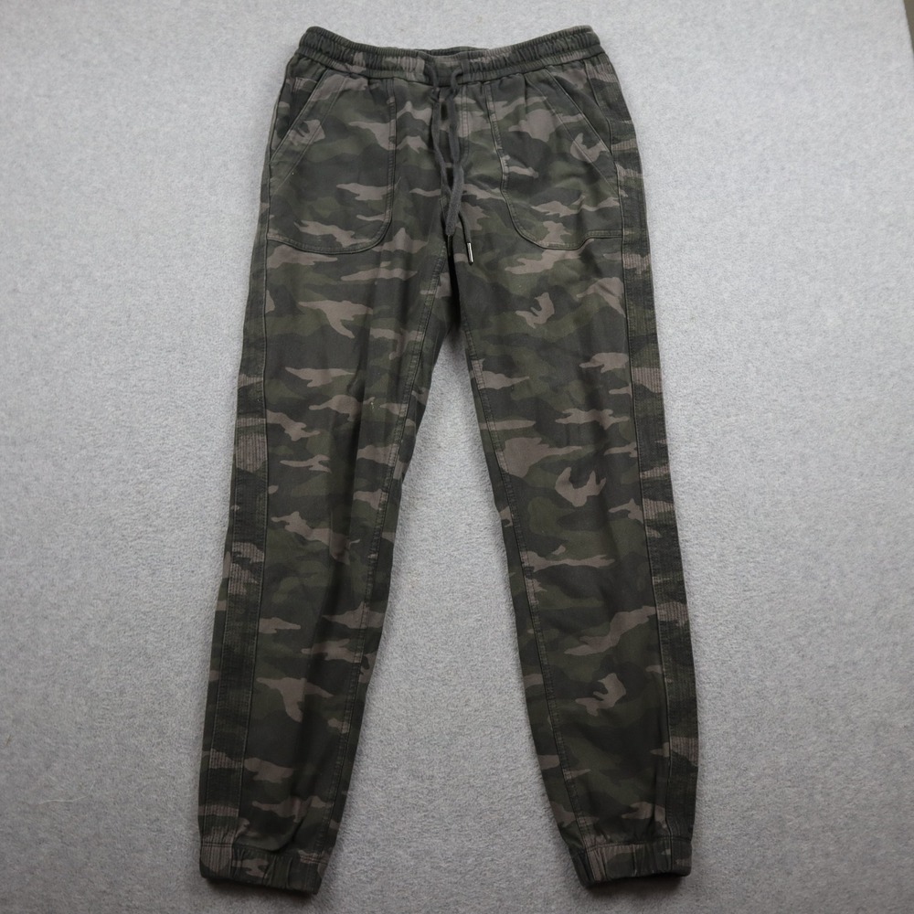 Athleta Joggers Womens 6 Camo Farallon Jogger Green Camouflage Ribbed Side Panel